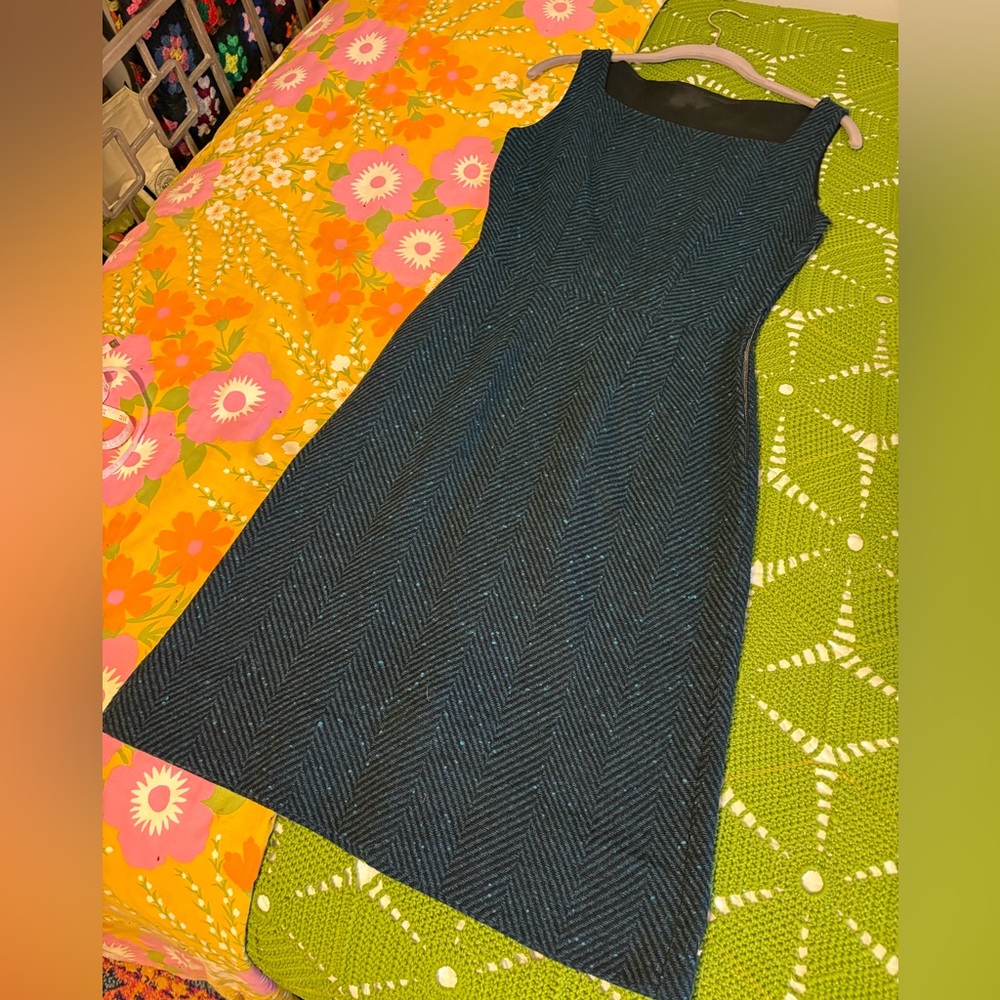 Vintage 60’s herringbone/chevron wool dress, xs